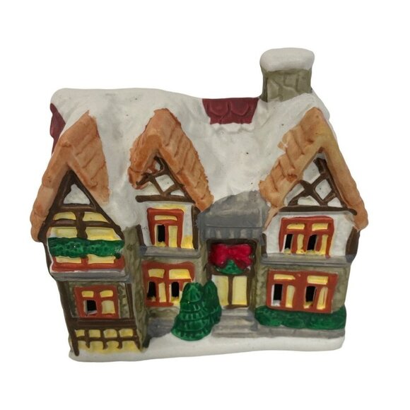 Miniature Christmas Holiday Village Shop Ceramic Primitive - Picture 1 of 5